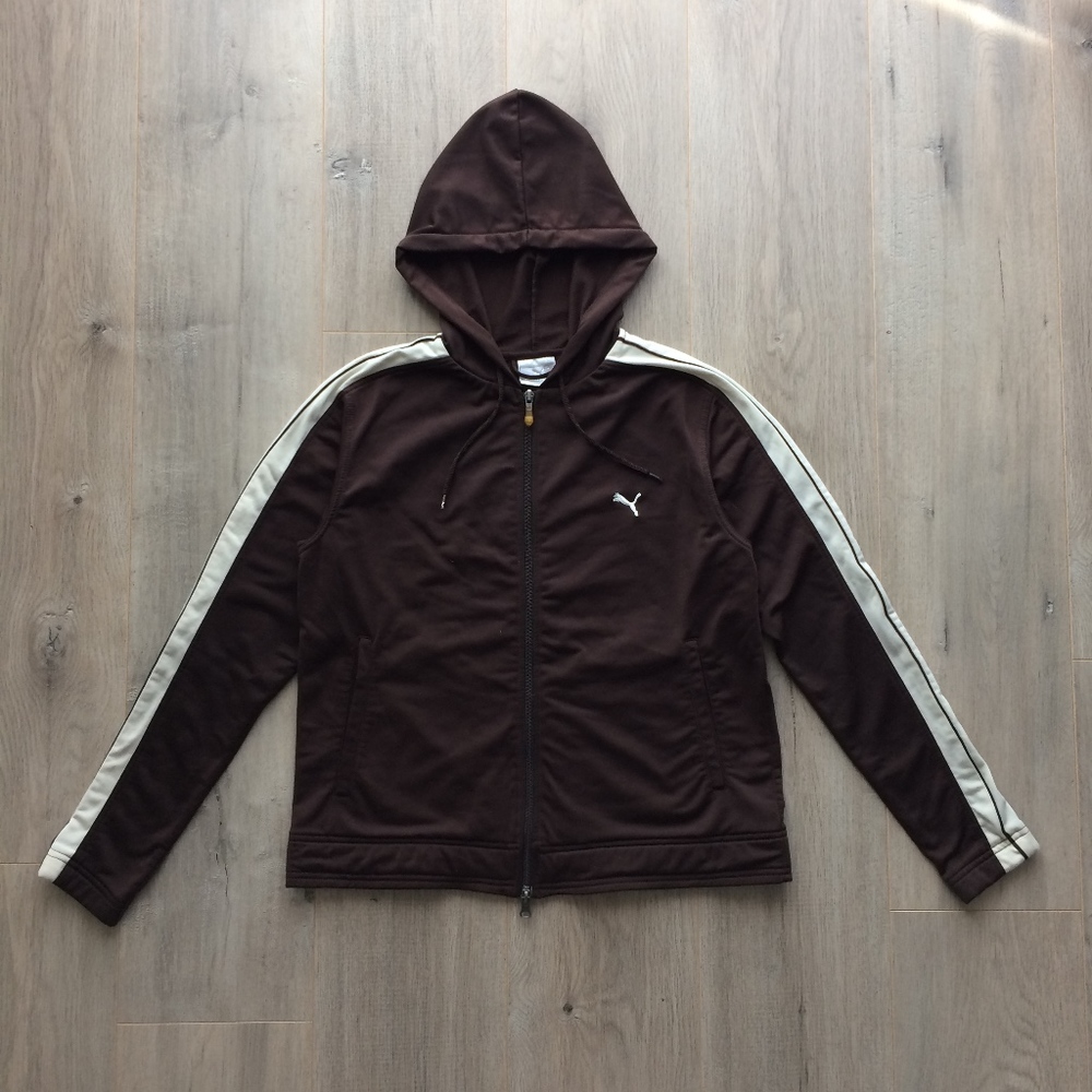 80s 90s Vintage PUMA Hooded Full Zip Track Jacket
